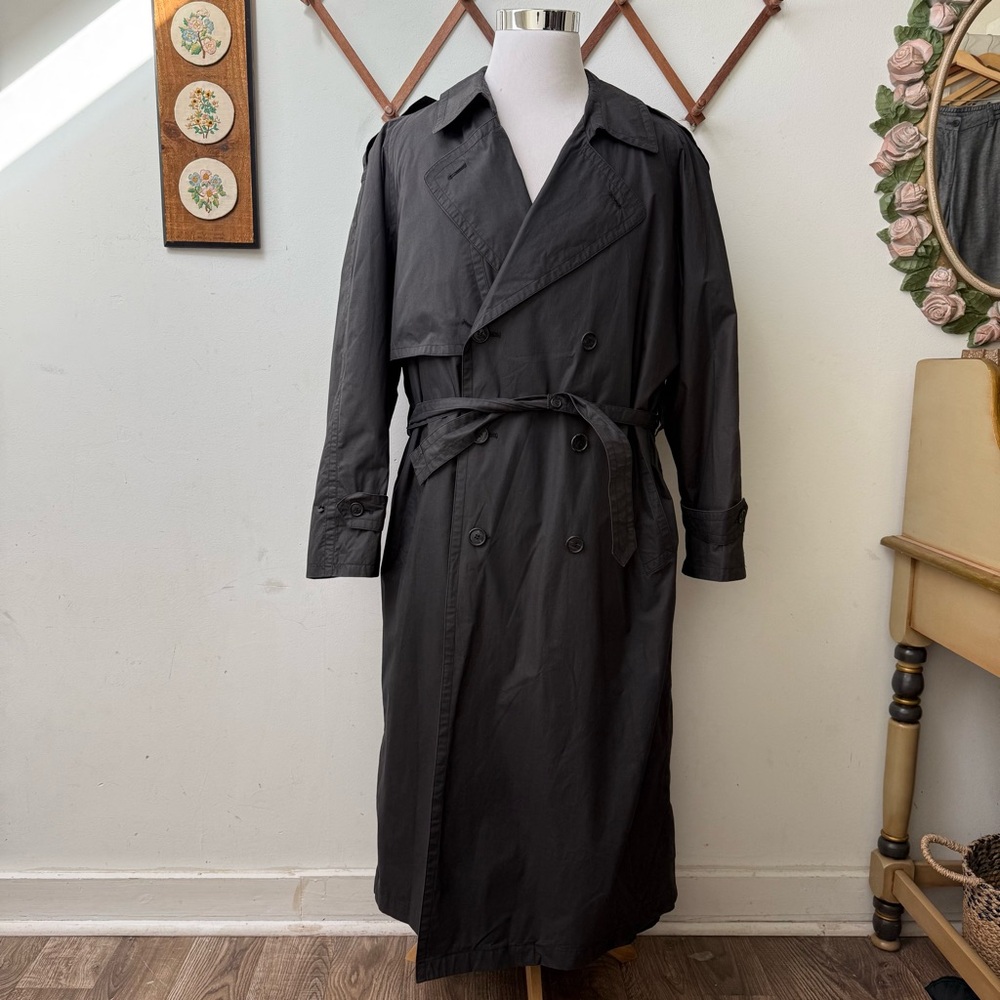 Pierre Cardin Vintage 90s Lined Belted Trench Coat - Picture 2 of 14